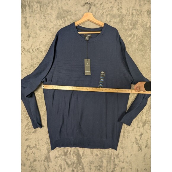 Brand New Shaquille O'Neal Sweater Men 3XLT Navy Blue Long Sleeves Crewneck Knit - Picture 5 of 6